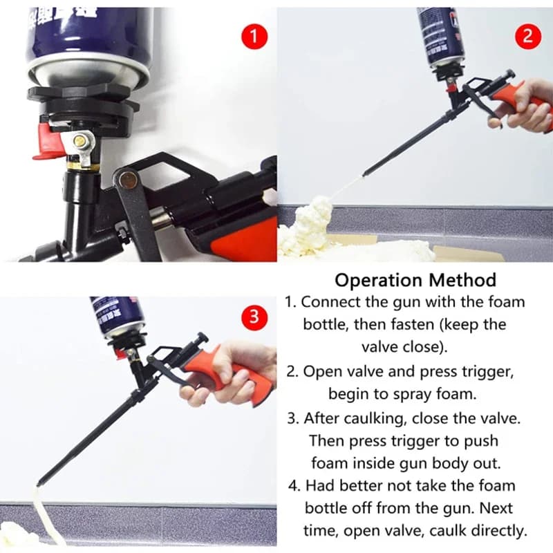 Expanding Foam Sealant Gun | Metal Trigger Sprayer | Industrial Caulking Tool - Thumbnail 5