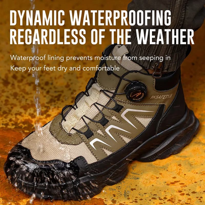 Size 47 48 Safety Toe Wellington Boots | Steel Toe & Lightweight | Rotation Button Fastening - Thumbnail 3