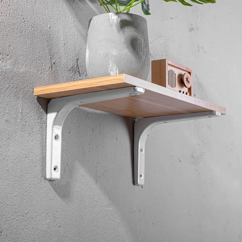 L Brackets | Stainless Steel Floating Shelf Support | Black & White - Thumbnail 2