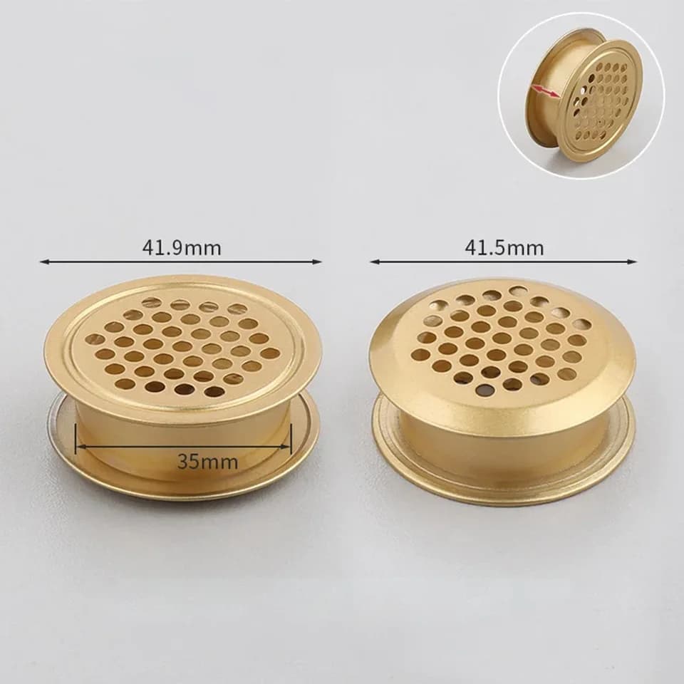 Soffit Vent Round | Stainless Steel Air Vent Grille | Double-Sided Cabinet Ventilation - Thumbnail 7