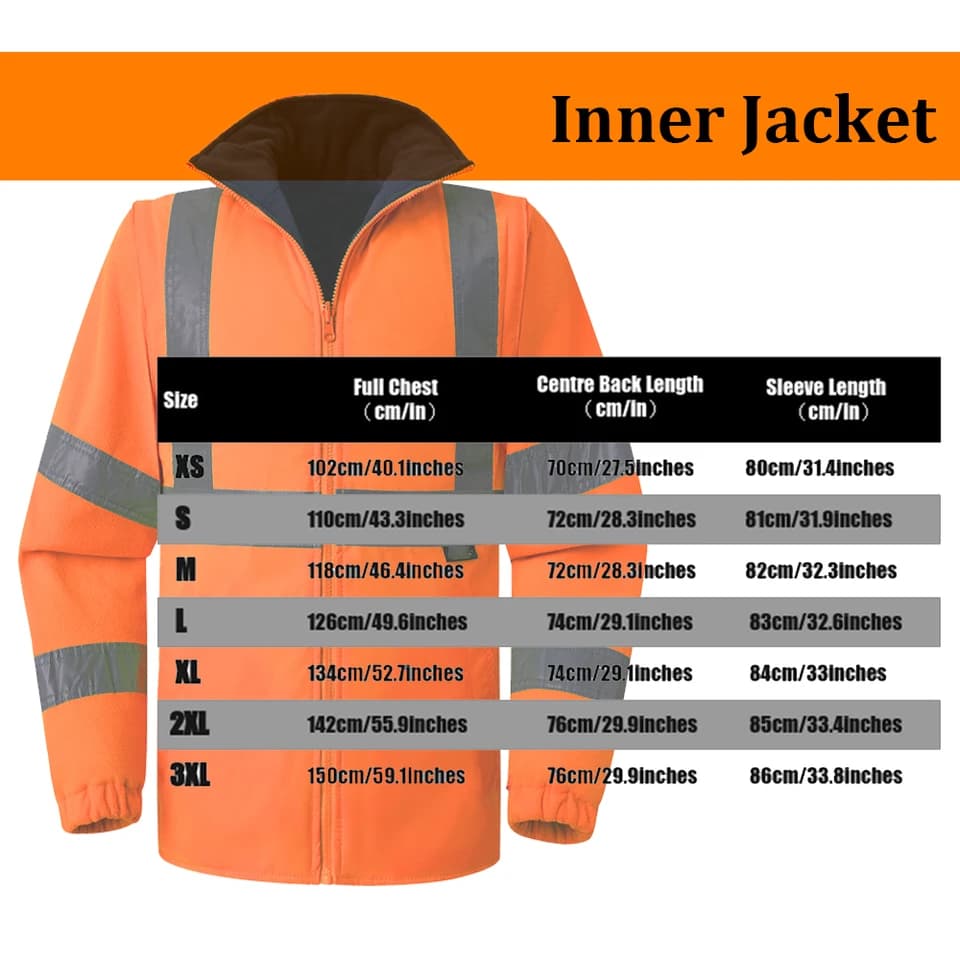 Hi Vis Jacket | 5-in-1 Waterproof Parka | Workwear Safety Coat - Thumbnail 6