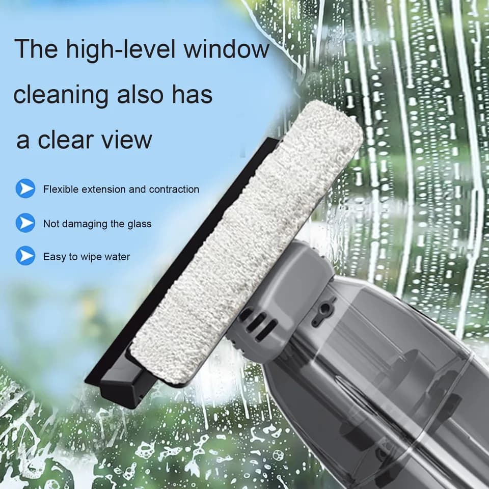 Cordless Window Cleaning Kit | USB Rechargeable Glass Washer | Handheld Vacuum Mop - Thumbnail 2