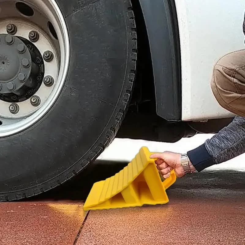 Heavy-Duty Rubber Wheel Chocks | Anti-Skid Parking Block | For Cars & Trucks - Thumbnail 4