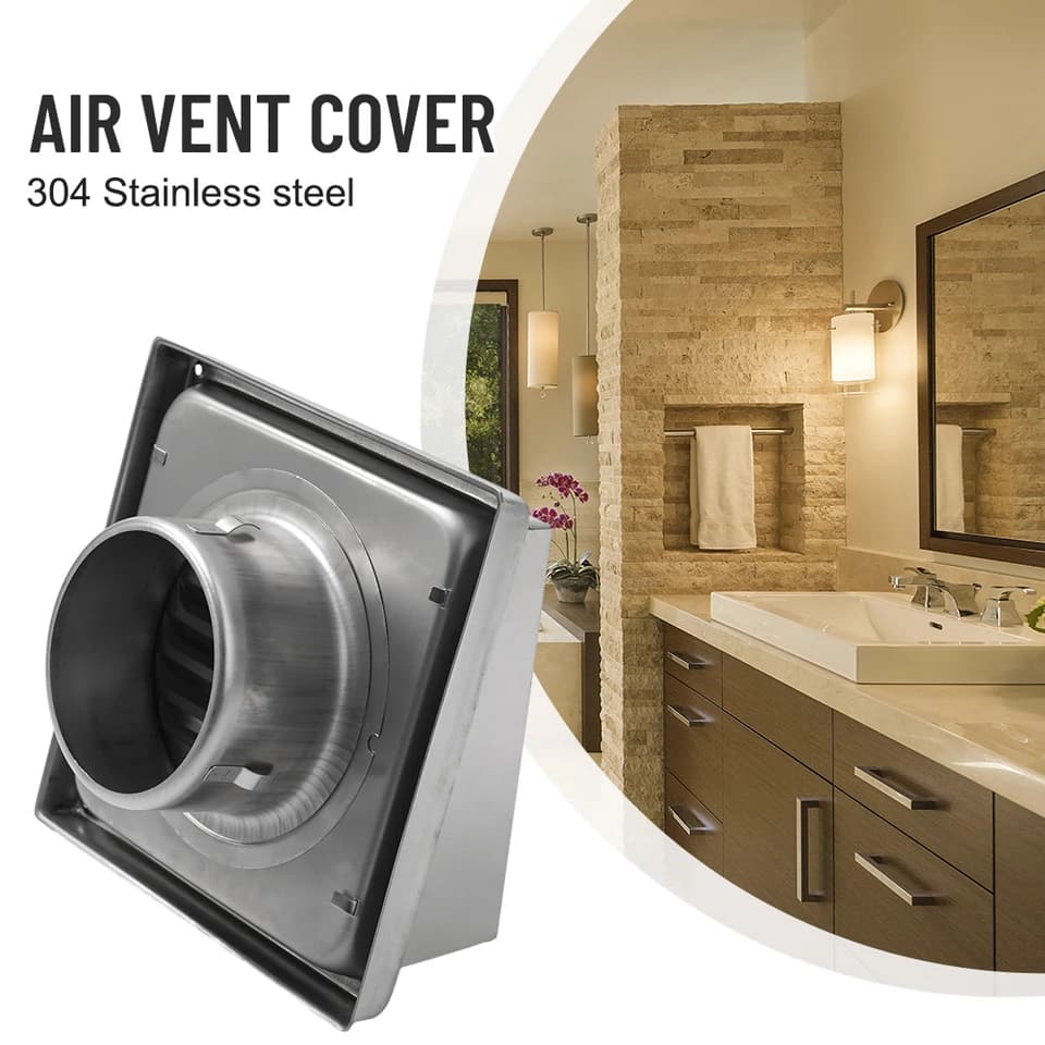 4-Inch Soffit Vent Cover | Stainless Steel Exhaust Grille | Wall Outlet - Thumbnail 6