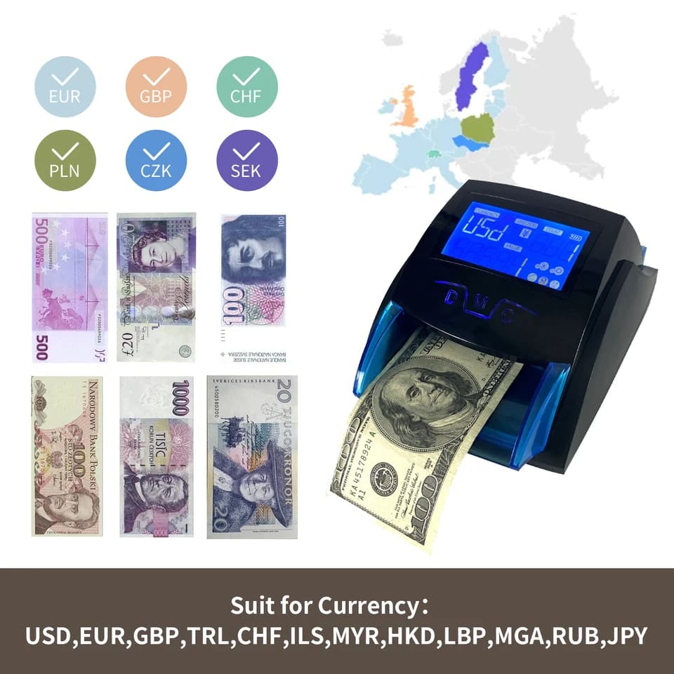 Mini Counting Note Machine | UV/MG Counterfeit Detection | Portable Battery Power - Thumbnail 4