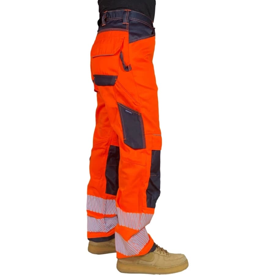 Hi-Vis Workwear Trousers | Multi-Pocket Cotton | Road Safety Cargo Pants - Thumbnail 5