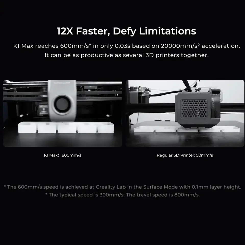 Creality K1 Max 3D Printer | 600mm/s Speed | 300x300x300mm Build - Thumbnail 7
