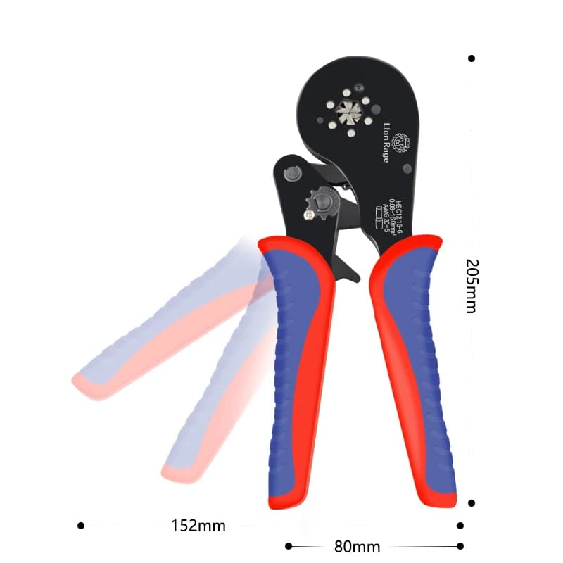 Crimping Tool HSC12 0.08-16mm² | Small Terminal Plier Kit | Electrical Fixture - Thumbnail 5