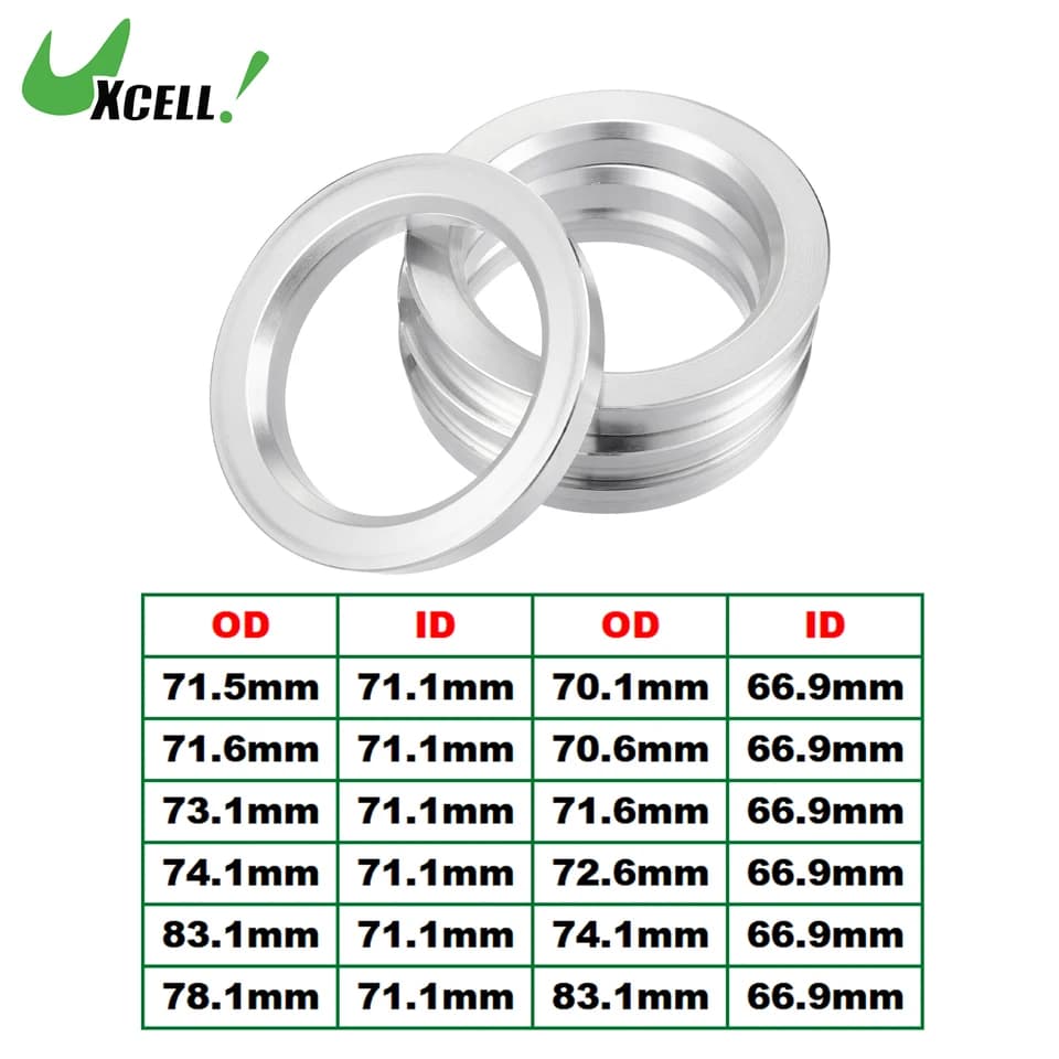 Car Wheel Hub Centric Rings | Aluminium Alloy Spacers | 83.1mm to 66.9mm - Thumbnail 2