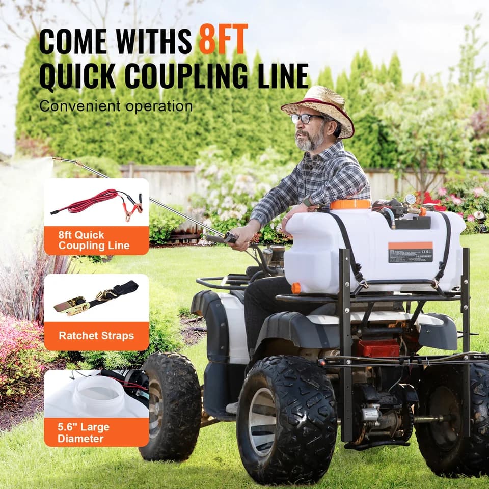 60L ATV Knapsack Weed Sprayer | 12V Pump & Nozzle Boom | UTV Garden Sprayer - Thumbnail 7