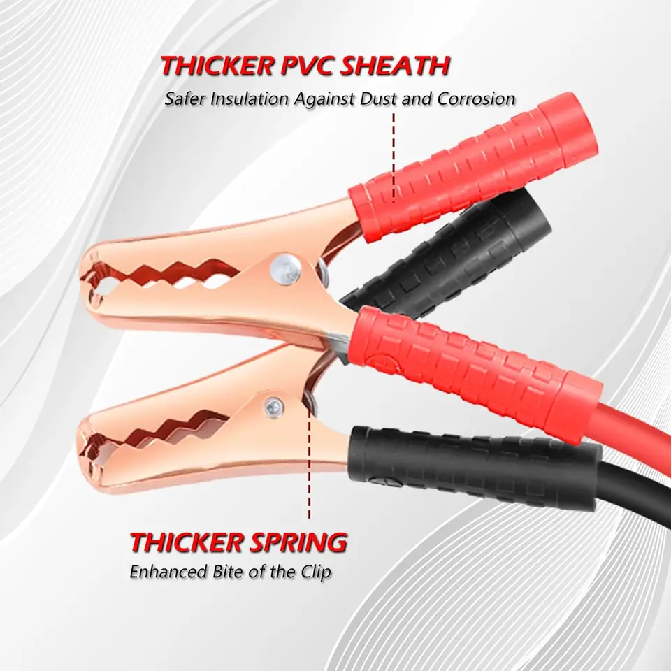 Cables for Car | Heavy-Duty 4-Gauge | For Dead or Weak Batteries - Thumbnail 3