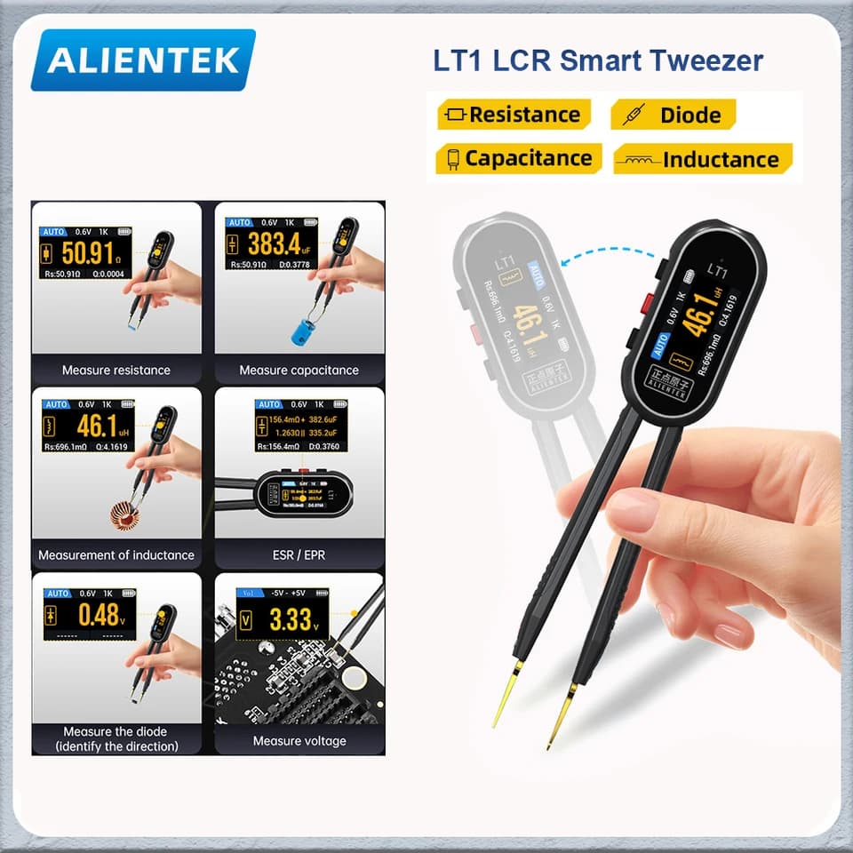 ALIENTEK LT1 Smart Bridge Multimeter | LCR SMD ESR Tester | Resistance Capacitance Inductance - Thumbnail 2