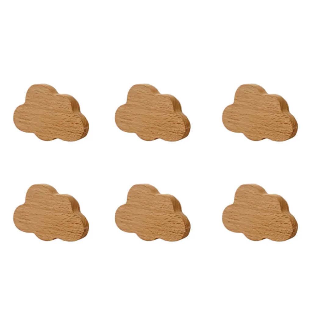 & Star Drawer Knobs | 6-PCS Wooden Furniture Handles | Children's Room Decoration Set - Thumbnail 2