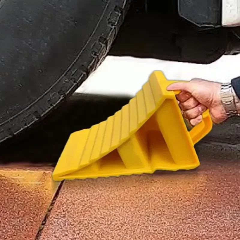 Heavy-Duty Rubber Wheel Chocks | Anti-Skid Parking Block | For Cars & Trucks - Thumbnail 2