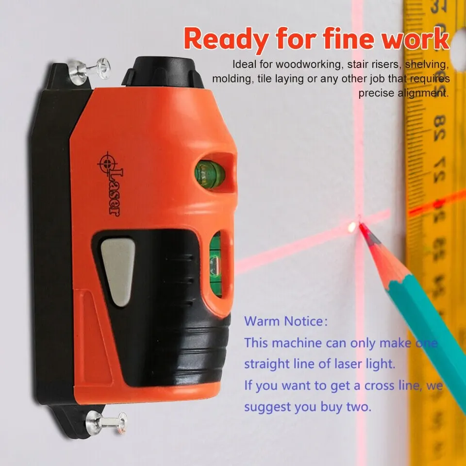 Mini Laser Level | Vertical & Horizontal Line Projection | Compact & Portable - Thumbnail 6