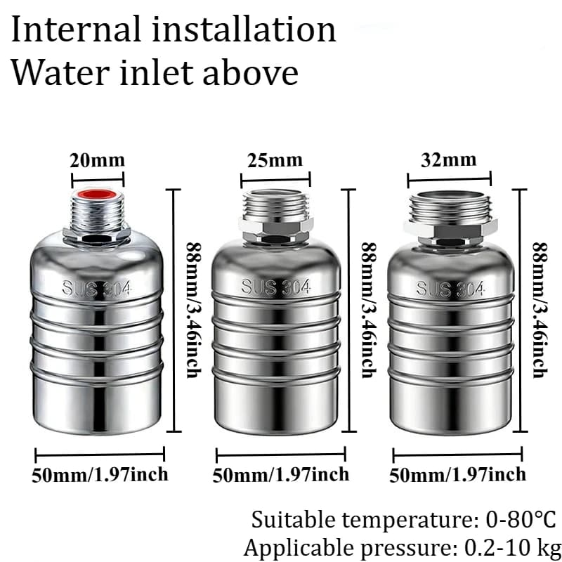 3/4" Stainless Steel Float Valve 304 | Automatic Water Level Control | Industrial Tank Fill - Thumbnail 5