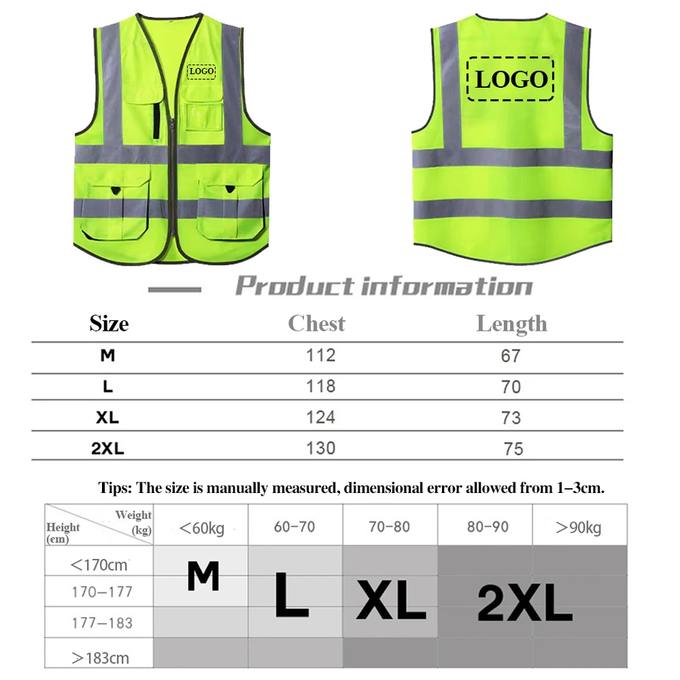 Two Tone Hi Vis Vest | Zip Pockets | Construction Workwear - Thumbnail 5