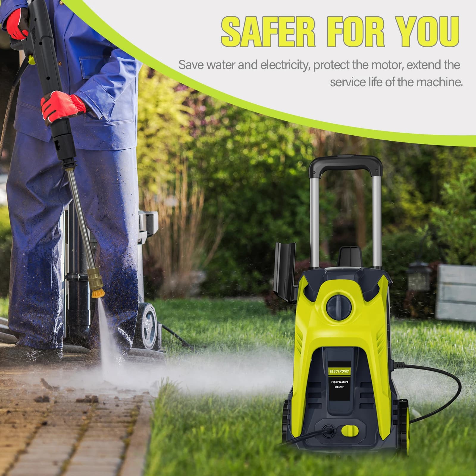 Pressure Washer 4800PSI 2.9GPM | 25 Ft Hose & 4 Nozzles | Pool, Patio, Car Cleaning - Thumbnail 5