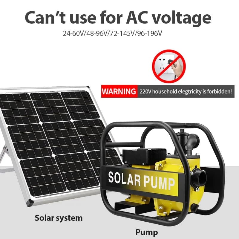 Solar Powered Water Pump | 1 HP Self-Priming DC Pump | Portable Irrigation & Shallow Well - Thumbnail 3