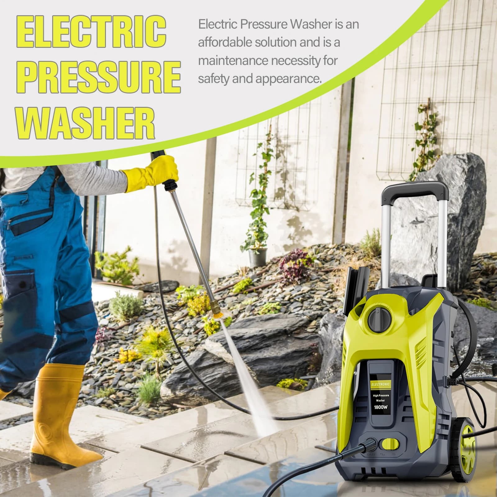 Pressure Washer 4800PSI 2.9GPM | 25 Ft Hose & 4 Nozzles | Pool, Patio, Car Cleaning - Thumbnail 2