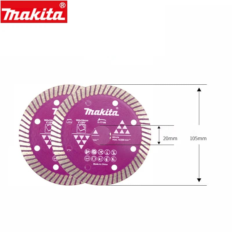 Makita 105mm Diamond Cutting Blade | Precision Smooth Cuts for Porcelain, Ceramic & Granite - Thumbnail 2