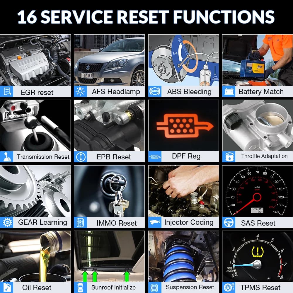 All-System Diagnostic Tool | 16 ECU Resets + 1 Year Free | OBD2 Scanner with Auto VIN - Thumbnail 7