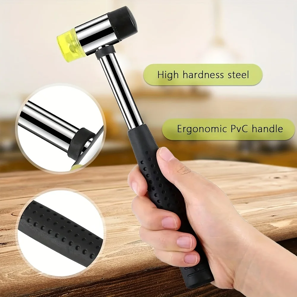 Double-Sided Rubber Mallet – Soft Plastic Hammer for Jewelry, Leather Craft, Woodwork, and Flooring Installation - Thumbnail 6