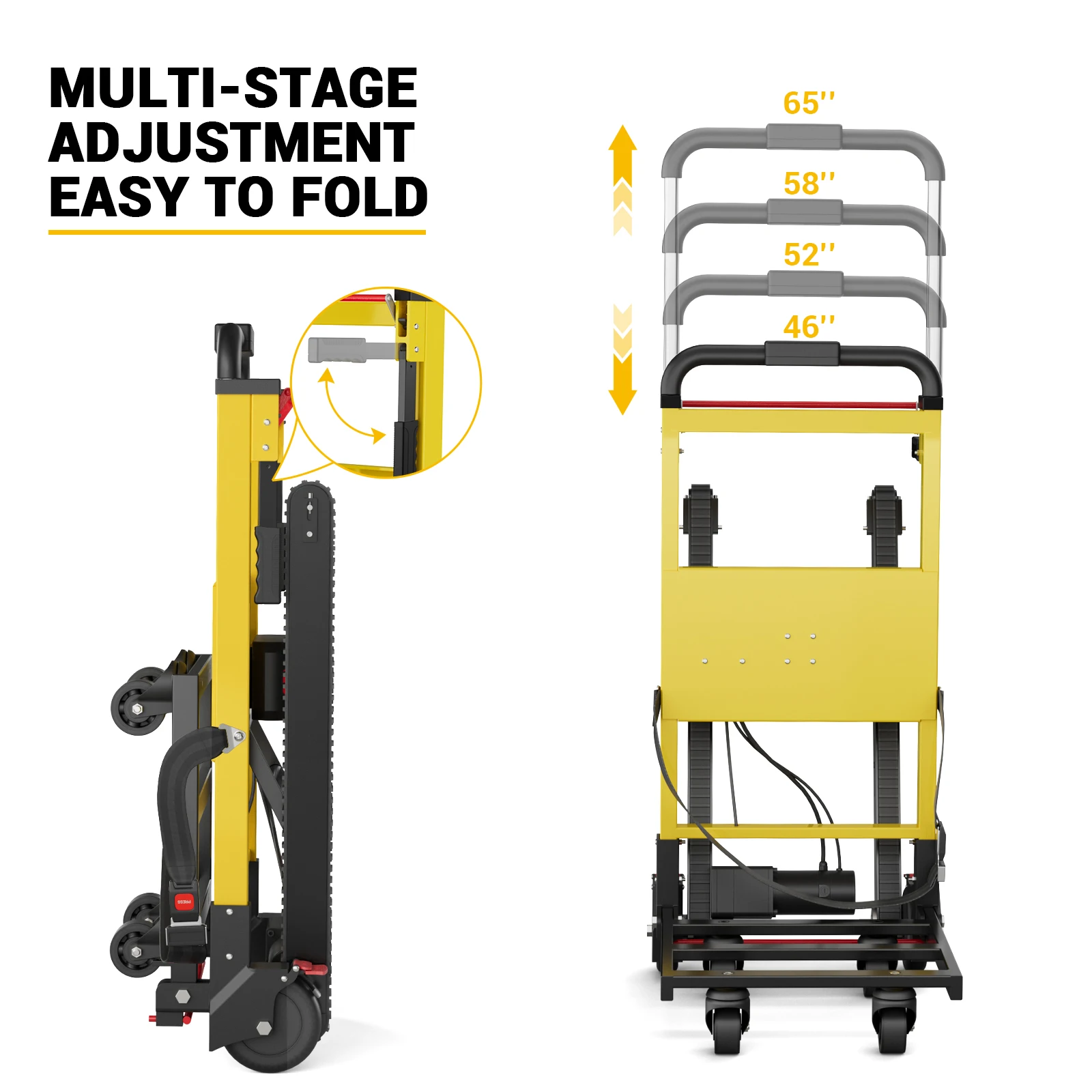 Stair Climbing Hand Truck | 400lb Heavy-Duty Capacity | Folding Dolly for Moving - Thumbnail 3