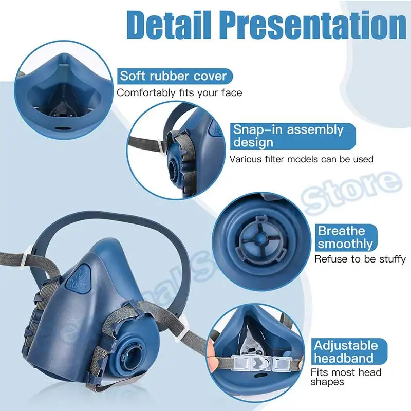 Half-Face Respirator for Painting & Chemicals | Multi-Gas & Particulate Filter - Thumbnail 2