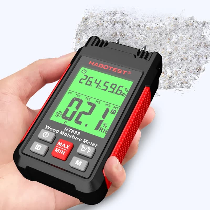 High-Precision Moisture Meter with LCD Backlight for Wood, Timber & Cement - Thumbnail 5