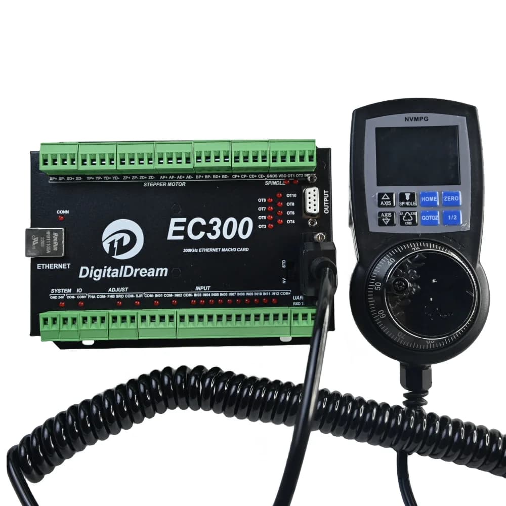 CNC Router Control System | 5/6-Axis Mach3 Ethernet Breakout Board with Handwheel & Display - Thumbnail 2