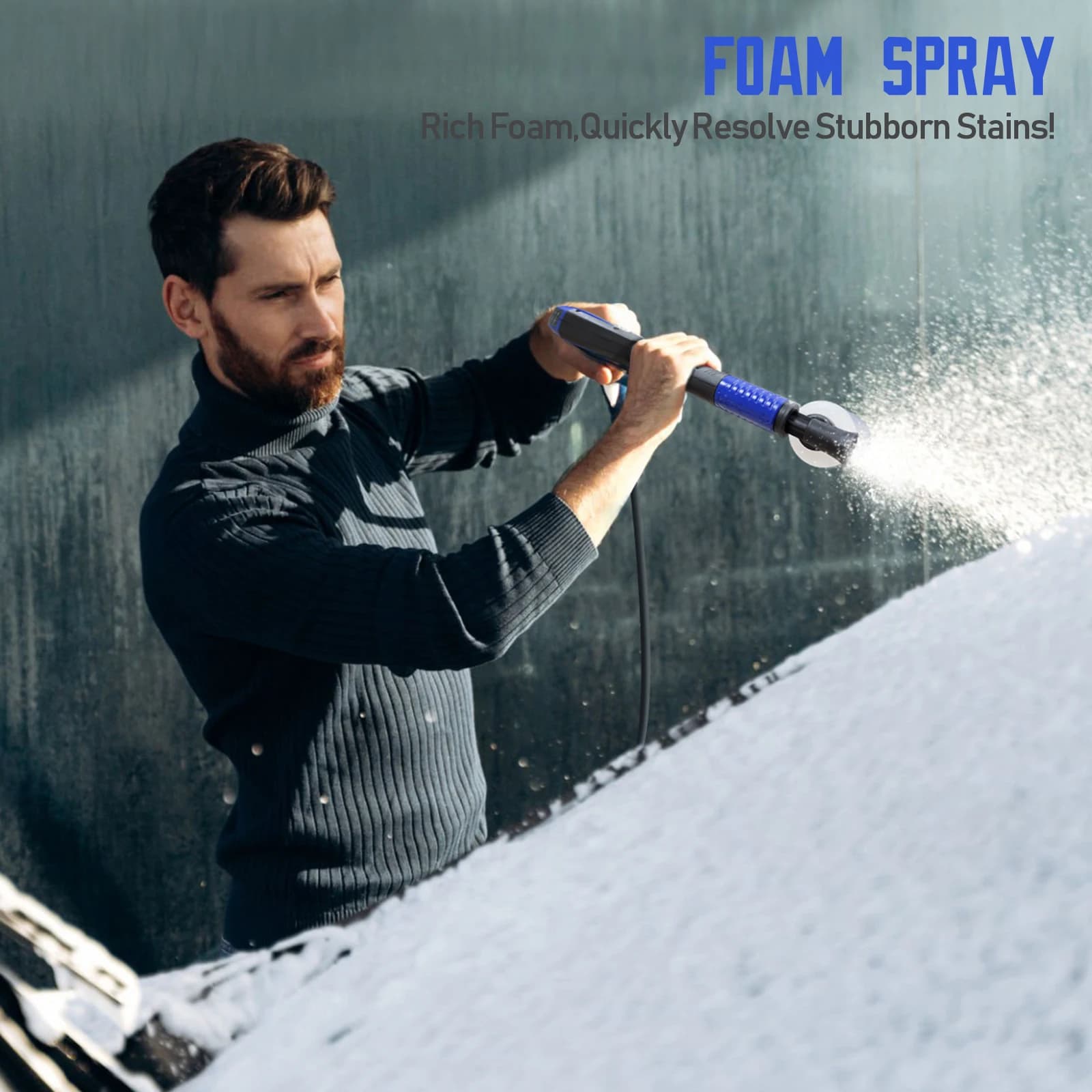 Electric Pressure Washer | 5000PSI 2.9GPM | Upgrade Spray Handle & Anti-Tip Wheels - Thumbnail 4