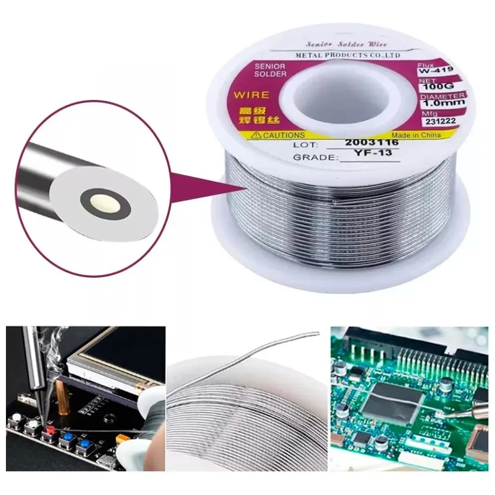 Professional-Grade Rosin Core Solder Wire | No-Clean Flux | 500g, 300g, 100g Rolls for Electrical Repair - Thumbnail 4