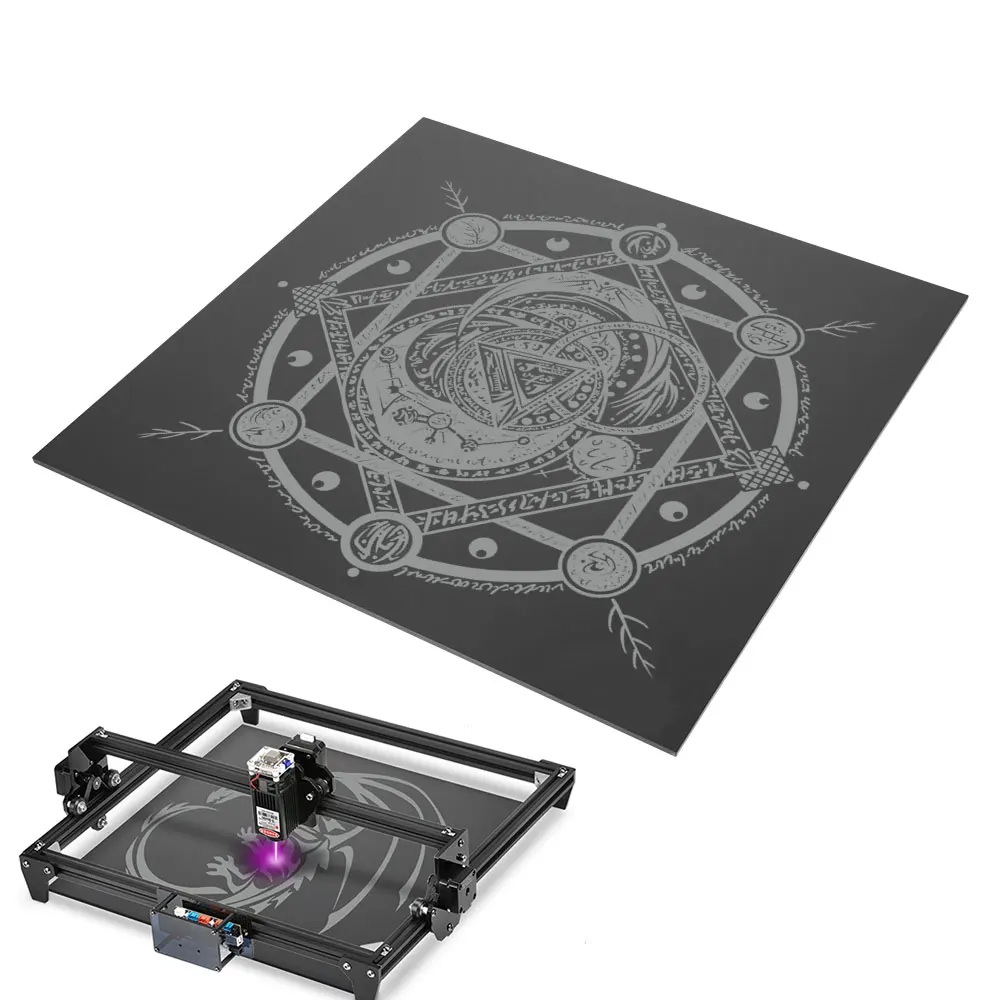 Professional-Grade Acrylic Sheet | 200mm x 200mm | High-Gloss Black for Laser Engraving & CNC - Thumbnail 2