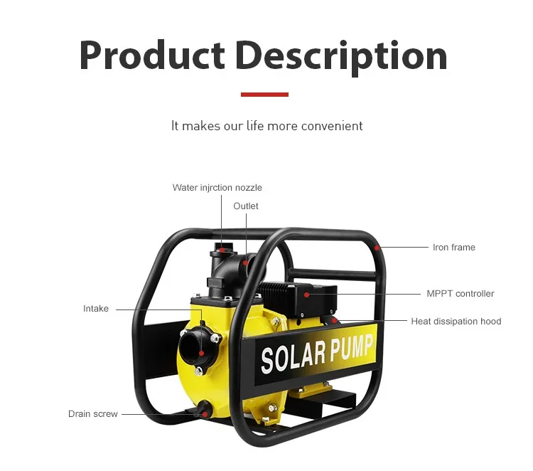 Solar Powered Water Pump | 1 HP Self-Priming DC Pump | Portable Irrigation & Shallow Well - Thumbnail 4