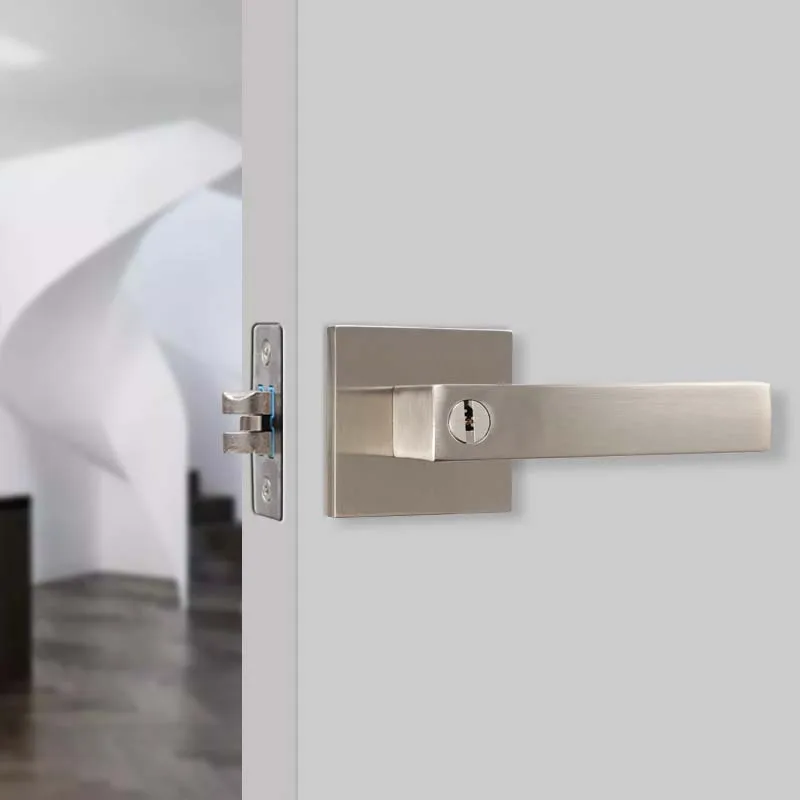 Alloy Door Handle Lock | Three-bar Ball Lock for Bedroom & Bathroom | High-Grade Furniture Hardware - Thumbnail 2