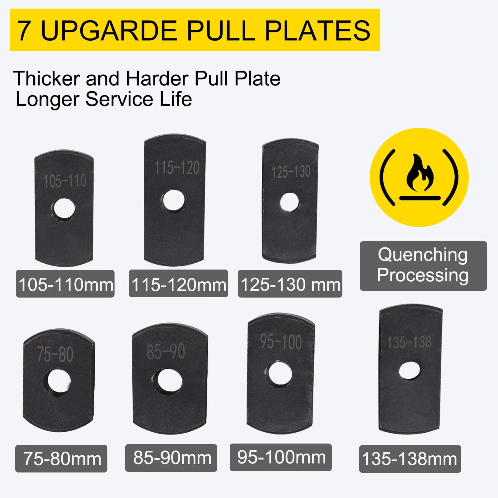 Hydraulic Cylinder Liner Puller Kit | 45 Steel Construction | 7-Piece Plate Set for Diesel Engine Repair - Thumbnail 3