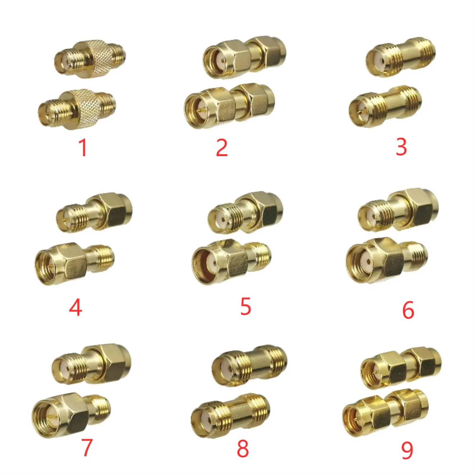 SMA to RP-SMA Coaxial Adapter | Male-to-Female Brass Connector | RF Signal Converter - Thumbnail 2