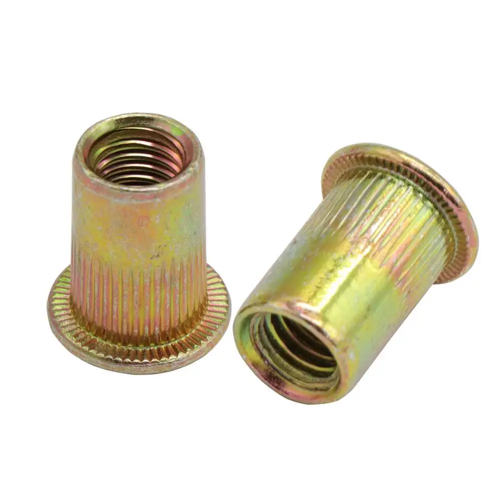 M3-M12 Rivet Nuts | Zinc Plated Carbon Steel Nutserts | Flat Head Threaded Inserts for Nut Gun - Image 1