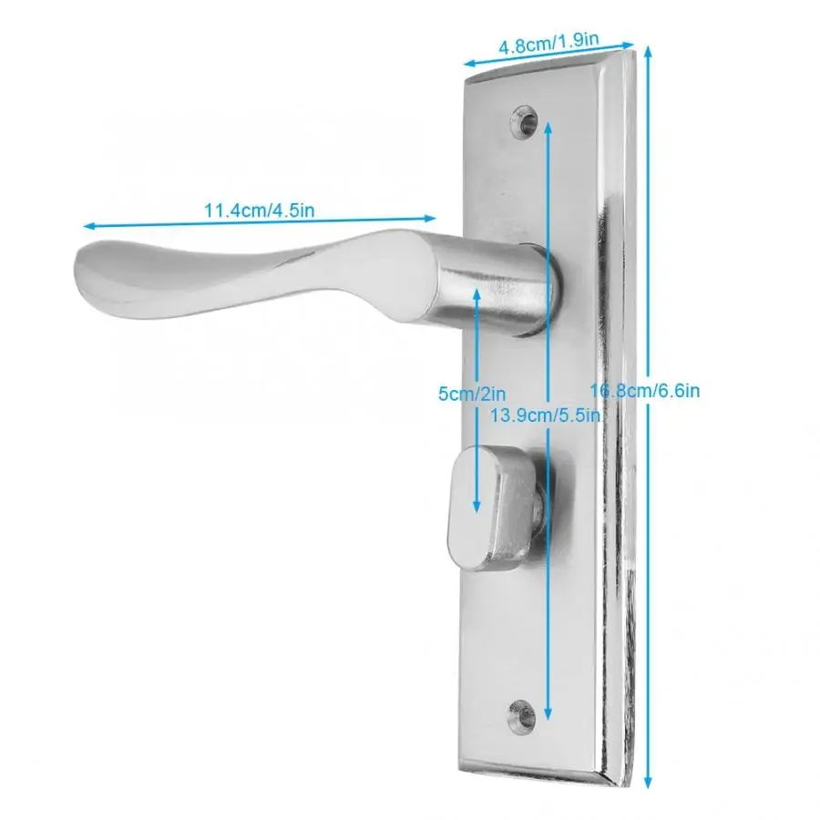 Alloy Interior Door Lock | Security Handle for 3.5-4.5cm Door Frames | Living Room & Toilet - Thumbnail 4