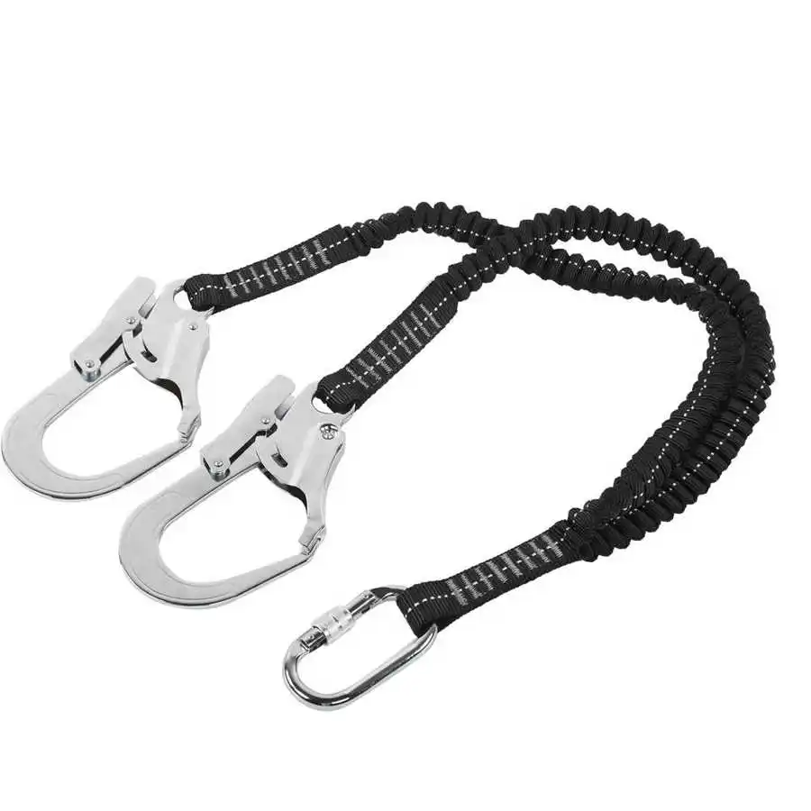 Fall Protection Harness | Dual-Hook Safety System | Shock-Absorbing Lanyard - Thumbnail 2