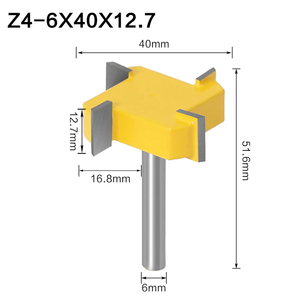 T Type Slotting Cutter | 6mm 8mm 12mm Shank 4 Edge | Industrial Grade Router Bit for Wood - Thumbnail 6