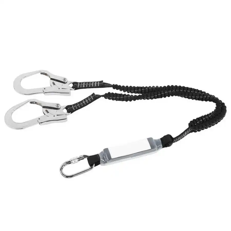 Fall Protection Harness | Dual-Hook Safety System | Shock-Absorbing Lanyard - Thumbnail 4