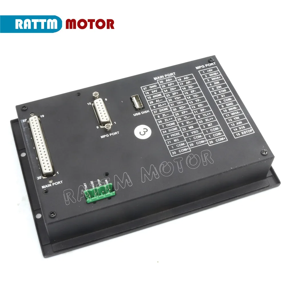 【EU US】 CNC PLC 4 Axis offline Motion Controller DDCS V3.1 500KHz PLC & Pendant Handwheel with Emergency Stop - Thumbnail 3