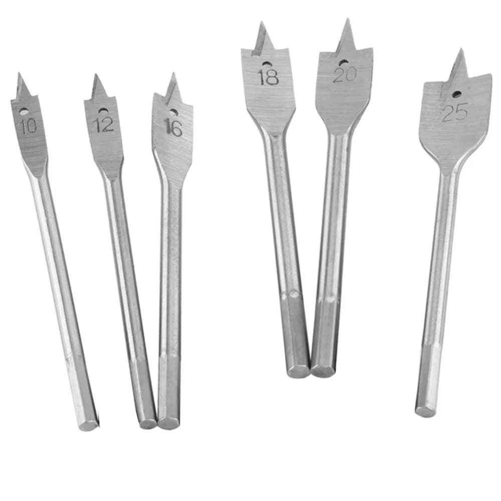 Woodworking Spade Drill Bit Set | 6-55mm High-Carbon Steel | Durable Flat Wood Boring Tools - Thumbnail 3