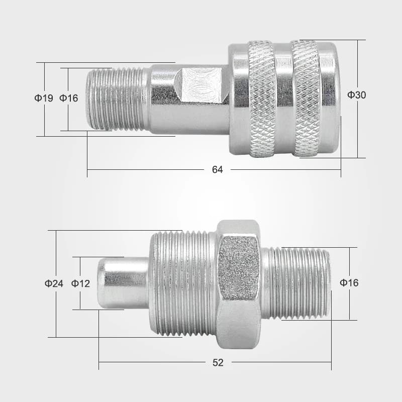 3/8 NPT Hydraulic Quick Coupler | High-Pressure Connector | Industrial Tool Accessory - Thumbnail 3