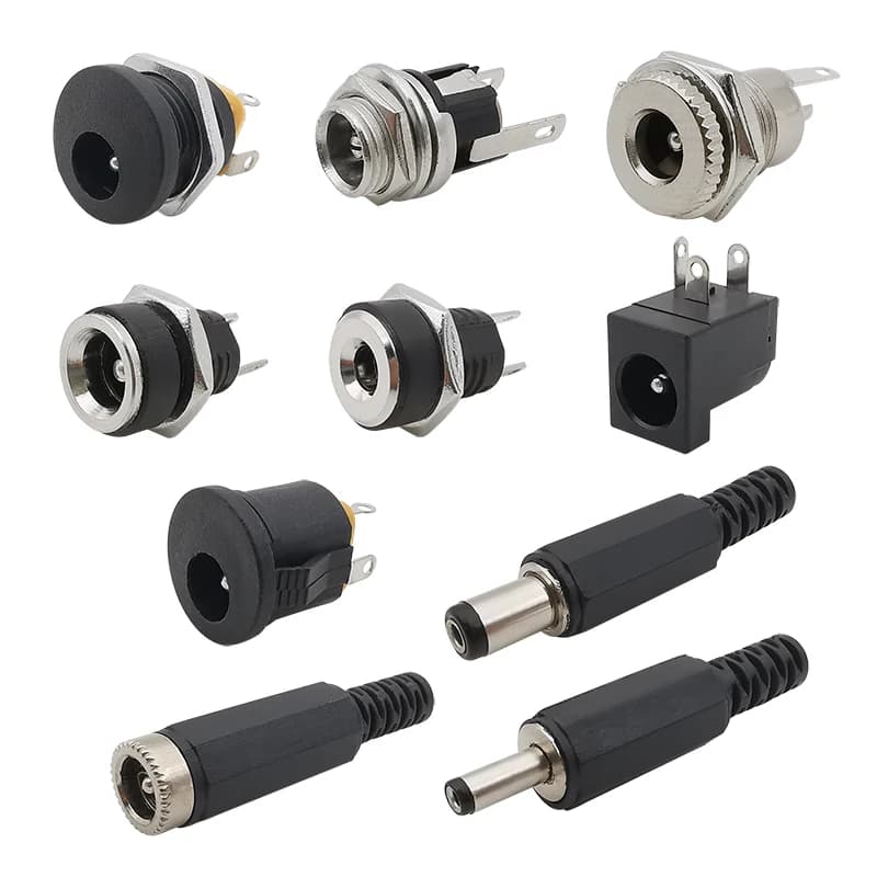 DC Power Connector Kit | 5.5x2.1mm & 3.5x1.3mm Panel Mount Jacks | 10-Piece Set - Thumbnail 2