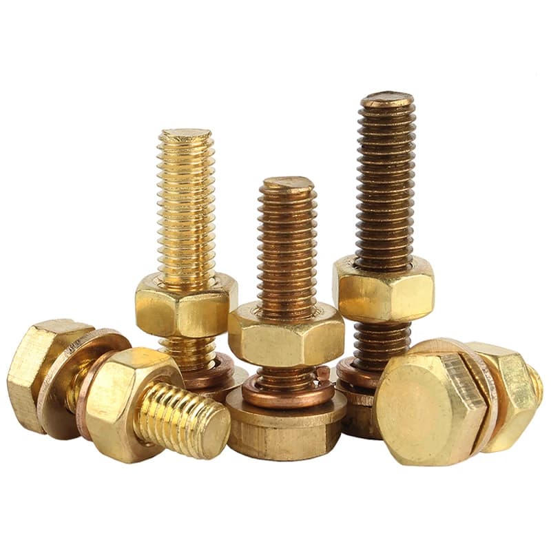 Machine Screws 4-in-1 Kit | DIN933 Hex Bolt Nut Washer Set | M3-M12 Copper Fasteners - Image 1