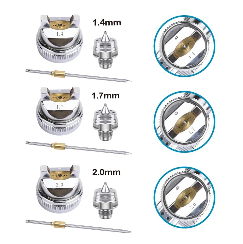 HVLP Paint Spray Gun | 1.4, 1.7, 2.0mm Nozzle Kit | High-Performance Car Painting Tool - Thumbnail 5