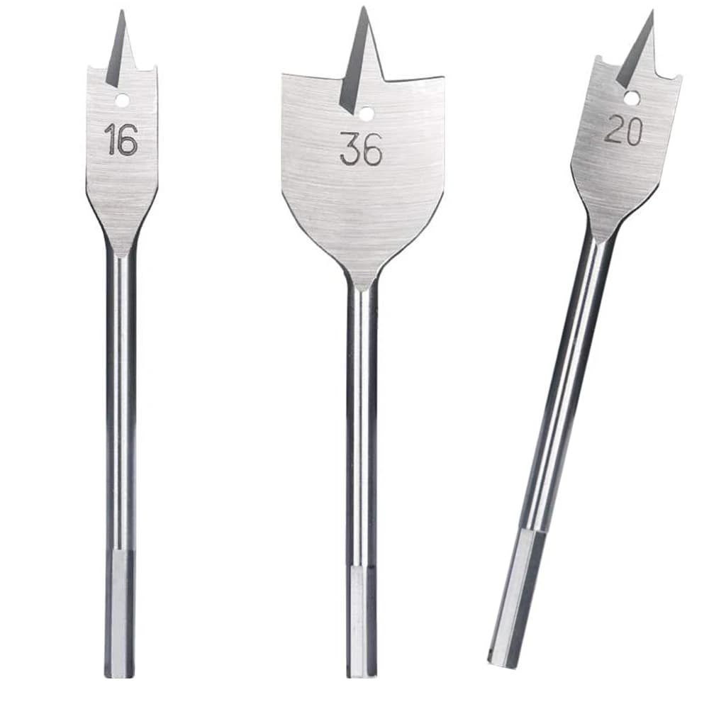 Woodworking Spade Drill Bit Set | 6-55mm High-Carbon Steel | Durable Flat Wood Boring Tools - Thumbnail 4
